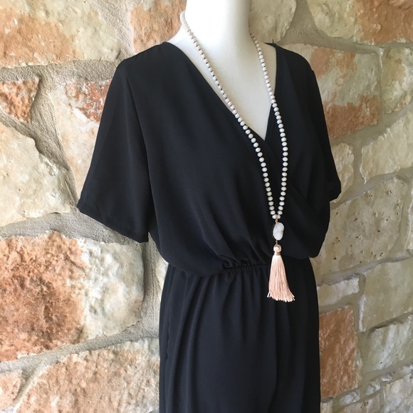 New Black Wide Leg Jumpsuit - Picture 3 of 6